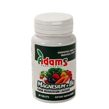 Magneziu+B6, 30 tablete, Adams Supplements Adams Supplements