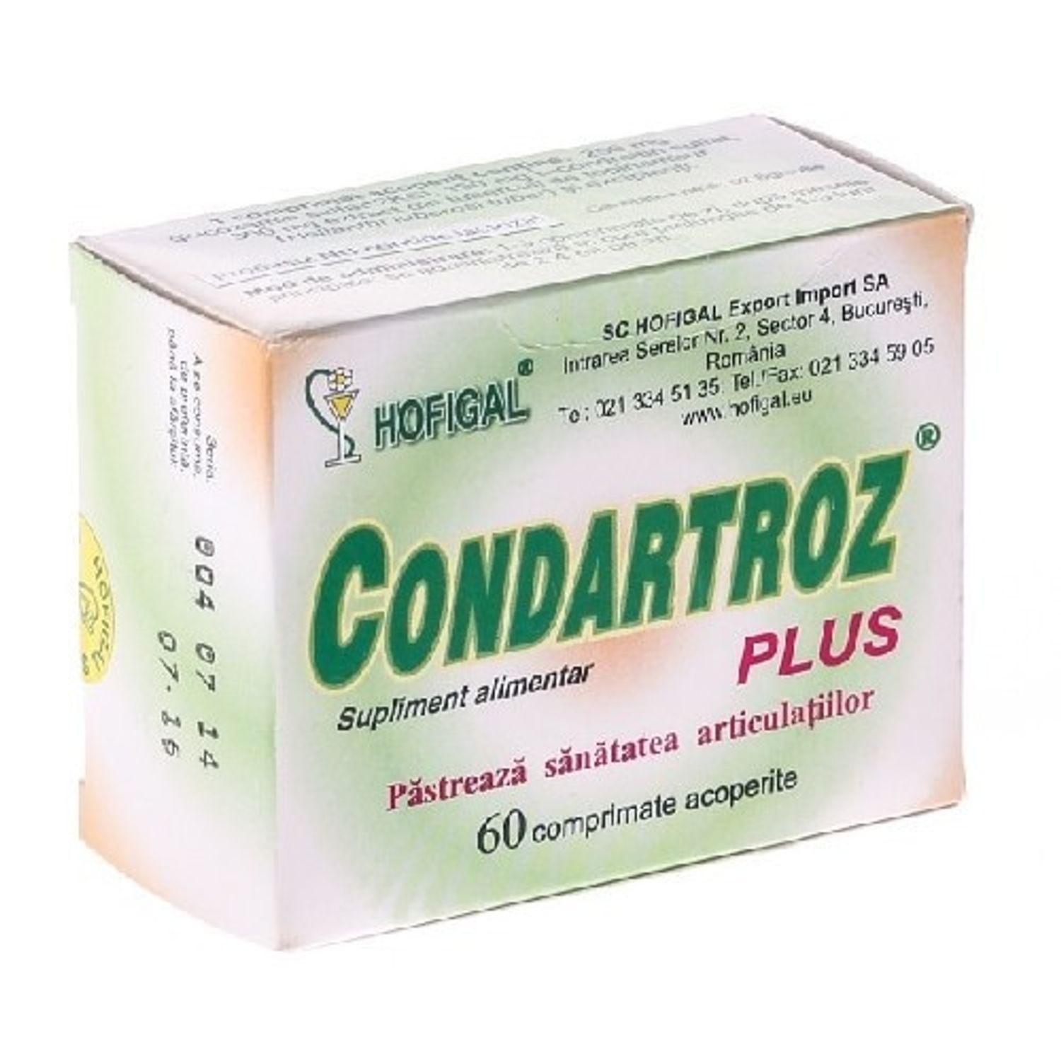 Condartroz Plus, 60 comprimate, Hofigal Condartroz Plus, 60 comprimate, comprimate, Hofigal fotografia produsului