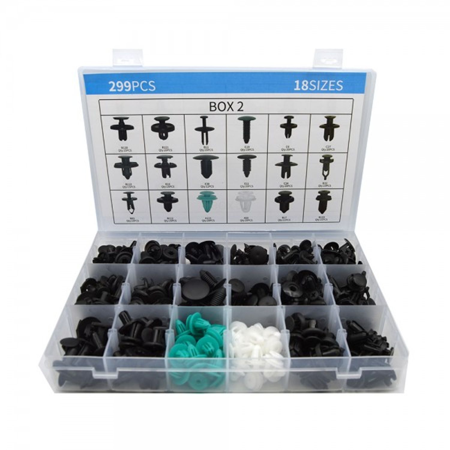 Set cleme de fixare 299 piese, universale, plastic fotografia produsului