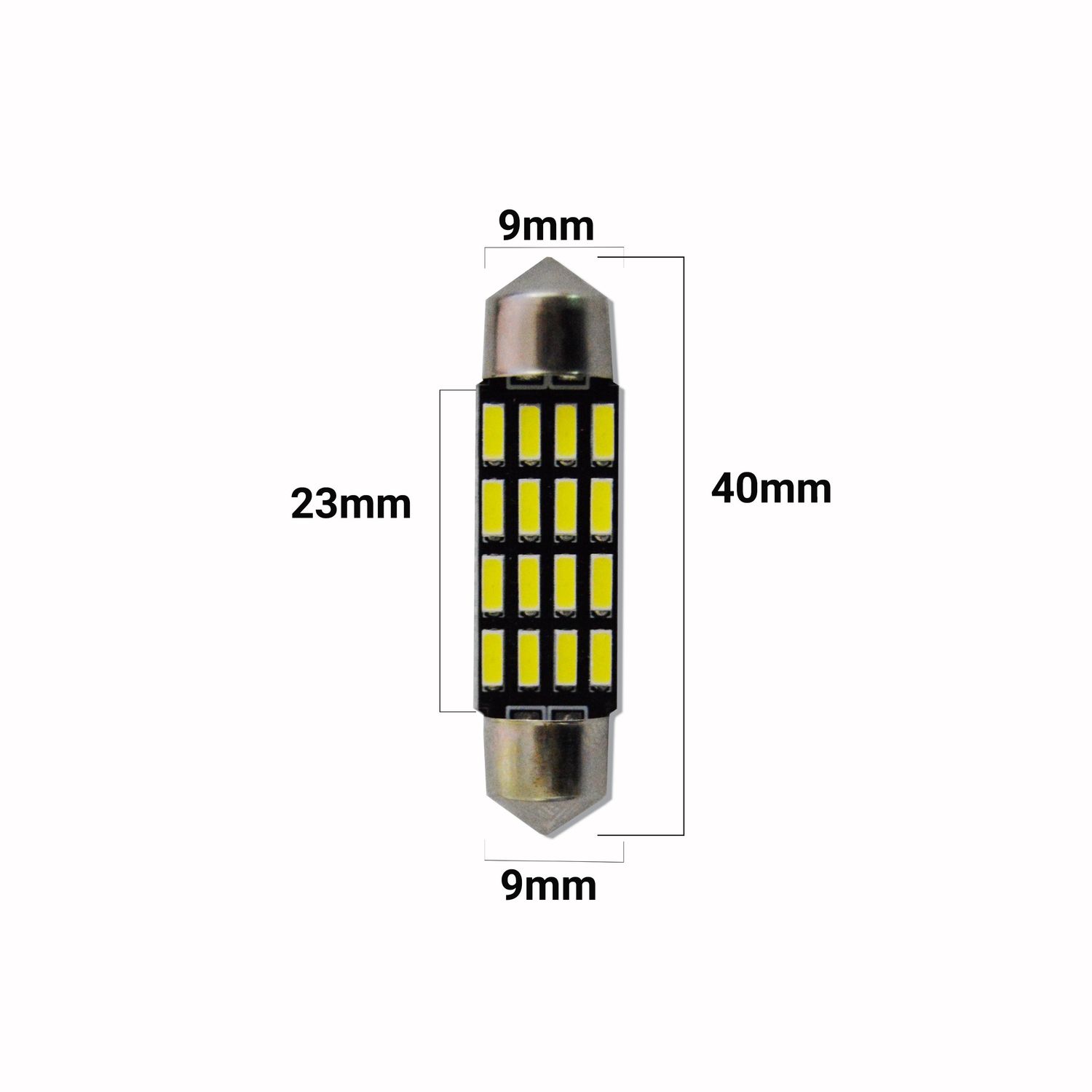 Set 2 becuri tip led, c5w sofit 40mm 16SMD ALB 12V fotografia produsului View 3 L