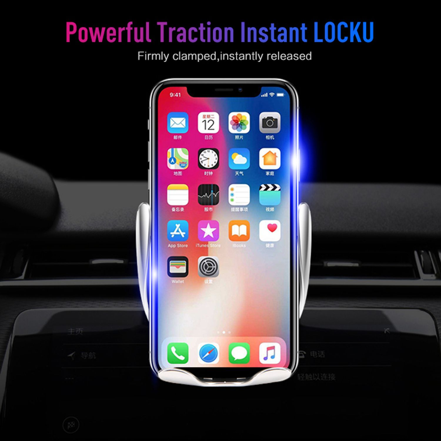Suport Incarcator Telefon Auto S5 Wireless fotografia produsului View 4 L