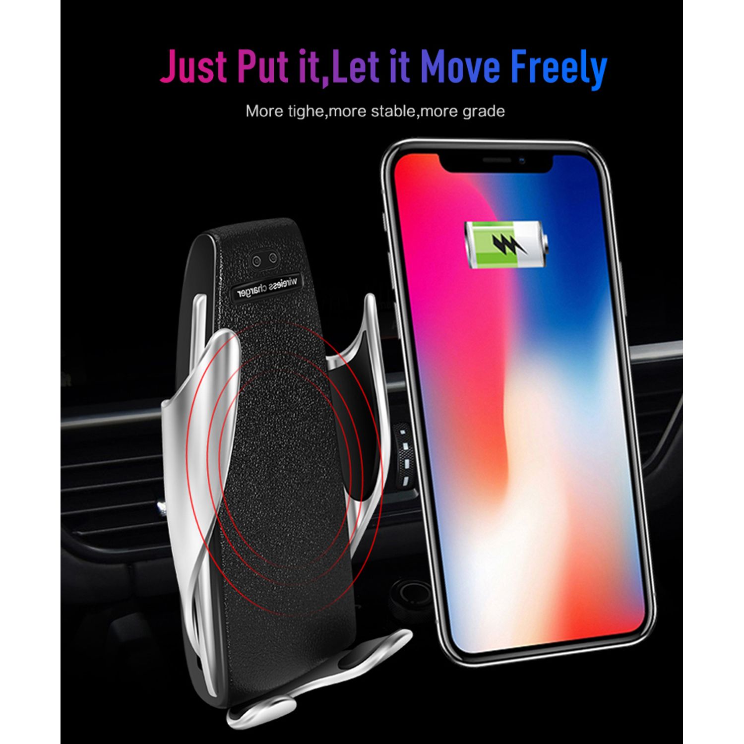 Suport Incarcator Telefon Auto S5 Wireless fotografia produsului View 3 L