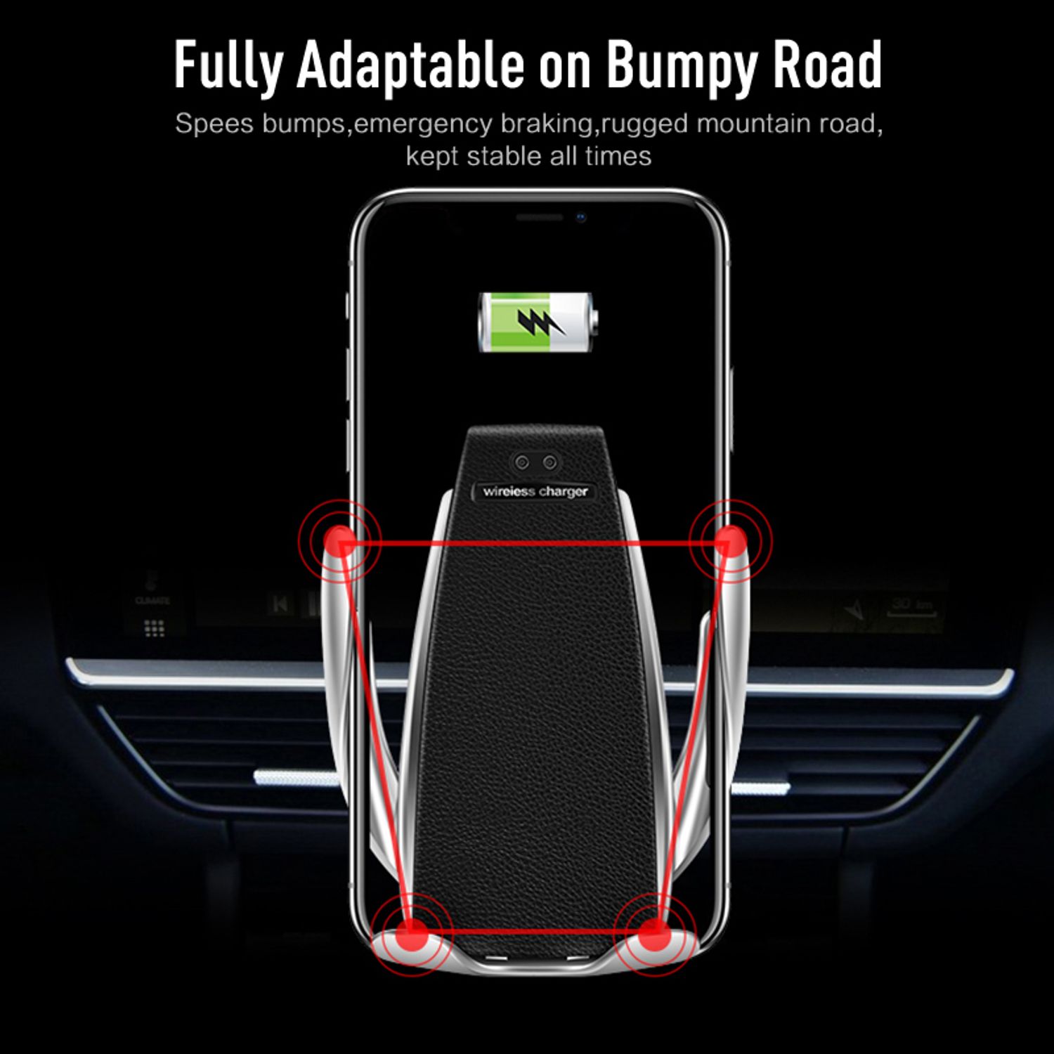 Suport Incarcator Telefon Auto S5 Wireless fotografia produsului View 2 L
