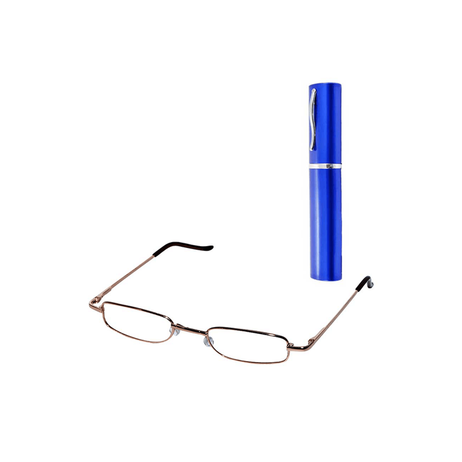 Ochelari pentru citit cu rama aurie si toc cu clips inclus fotografia produsului View 4 L