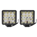 Set 2 proiectoare patrate 2.2 cm grosime, 48W, 12/24V fotografia produsului