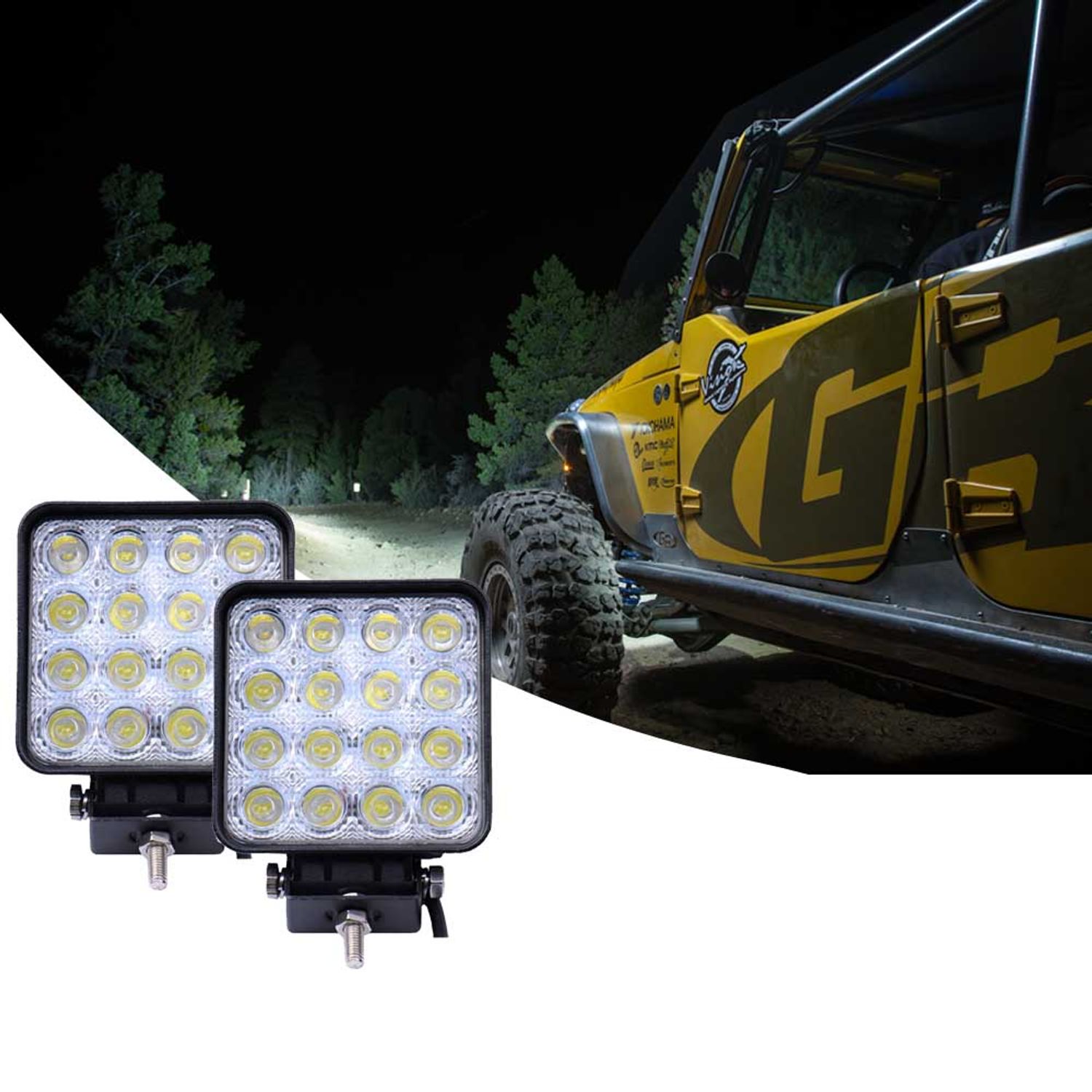 Proiectoare LED Patrate 48W cu 16 leduri fotografia produsului View 2 L