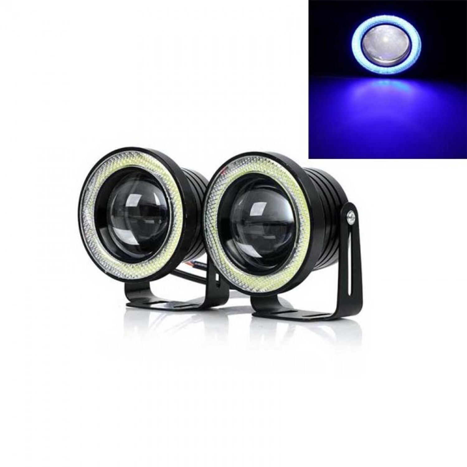 Set 2 proiectoare auto cu LED Angel Eyes, 64mm fotografia produsului
