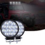 Set 2 proiectoare LED Rotunde, 14 LED uri, 35mm, 42W fotografia produsului View 3 S