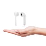 Set 2 Casti Bluetooth TWS i7 Mini, toc incarcare, alb fotografia produsului View 3 S