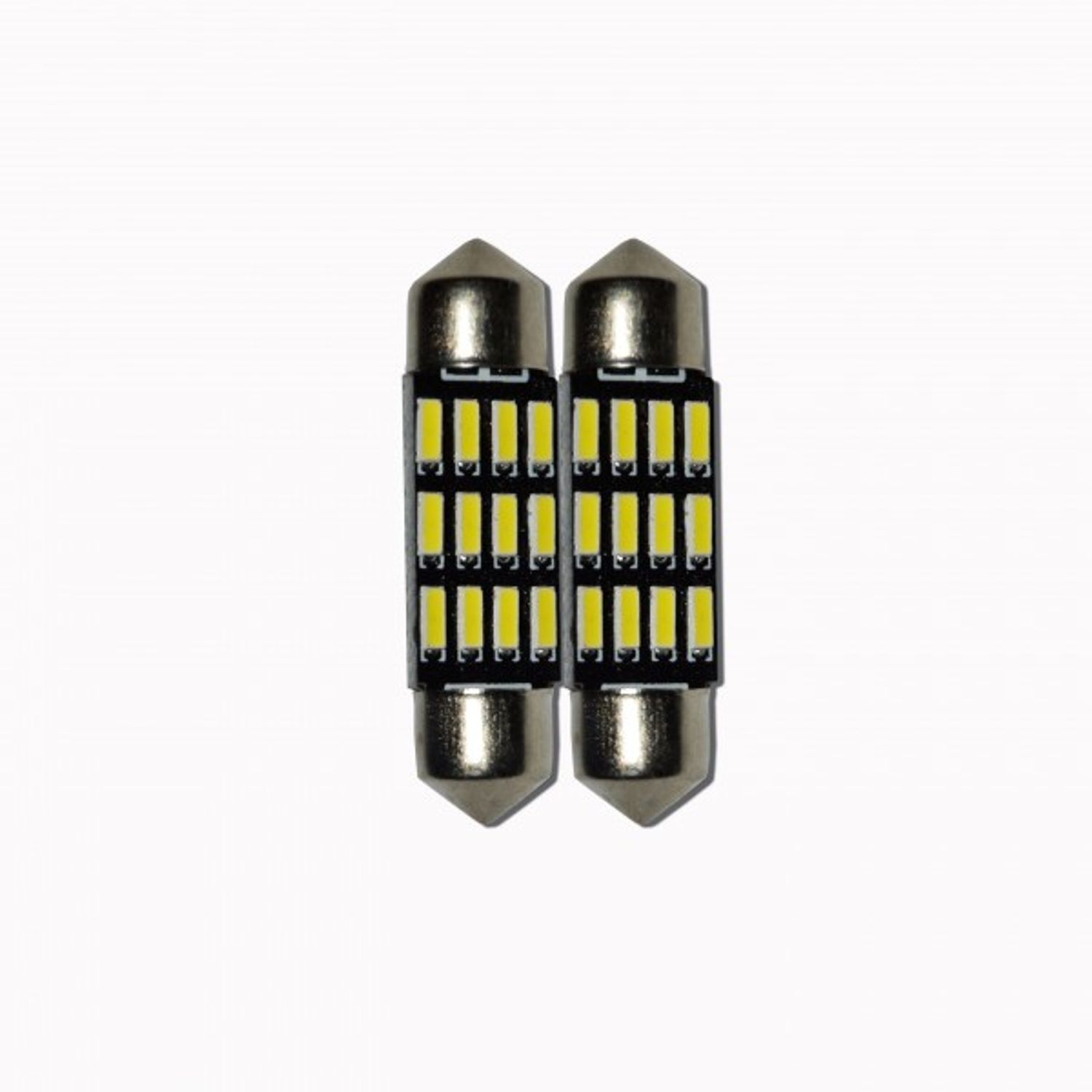 Set 2 x Bec LED 36mm, 12LED SMD, 12V, ALB, 4014 fotografia produsului