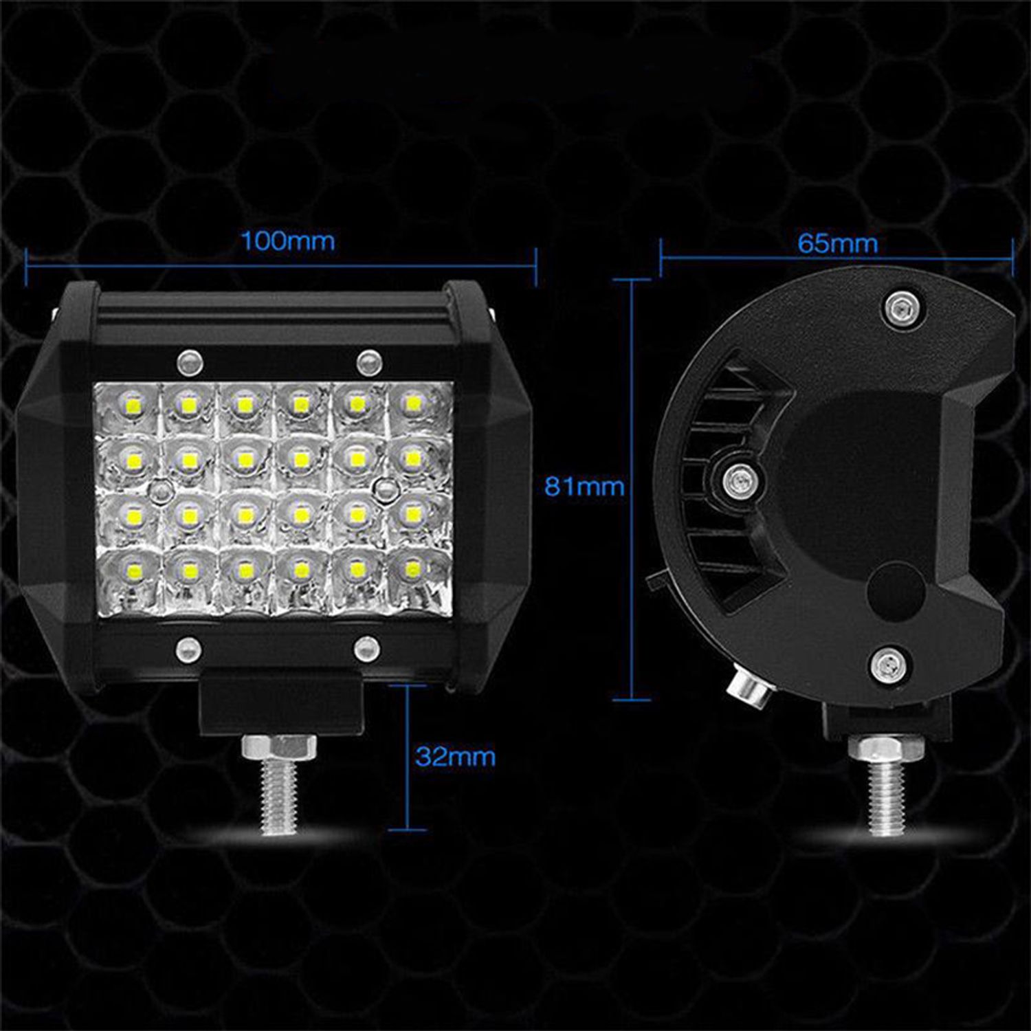 Set 2 proiectoare auto led 72W, 24 leduri fotografia produsului View 4 L