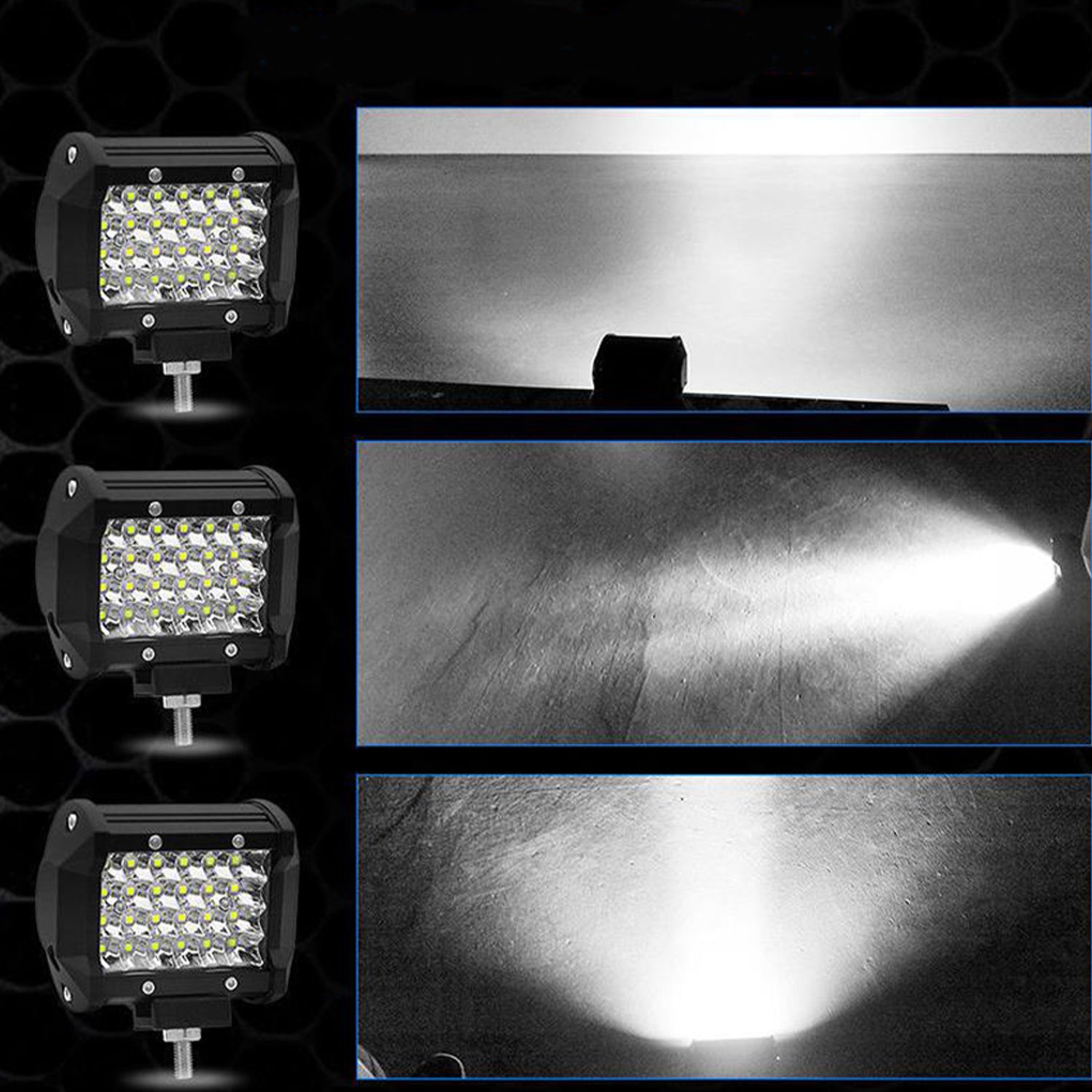 Set 2 proiectoare auto led 72W, 24 leduri fotografia produsului View 5 L