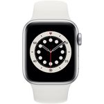 Apple Watch 6, GPS, Cellular, Carcasa Silver Aluminium 40mm, White Sport Band fotografia produsului View 3 S