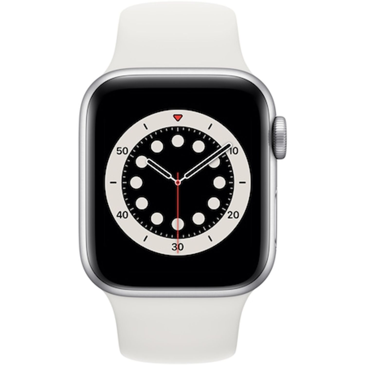 Apple Watch 6, GPS, Cellular, Carcasa Silver Aluminium 40mm, White Sport Band fotografia produsului View 3 L