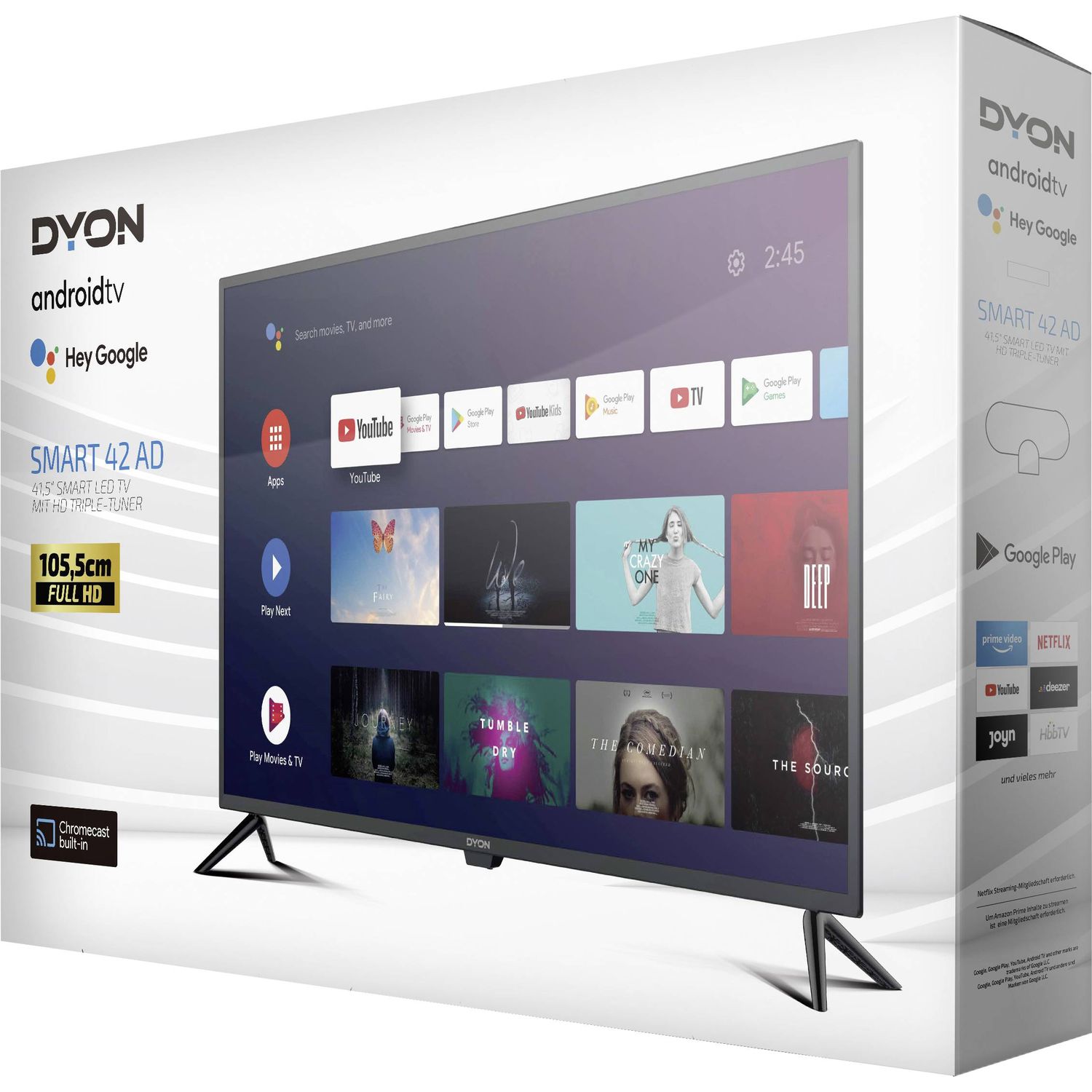 Televizor Dyon Smart 42, LED, 105.4 cm, Full HD, Smart TV, Grafit fotografia produsului View 3 L
