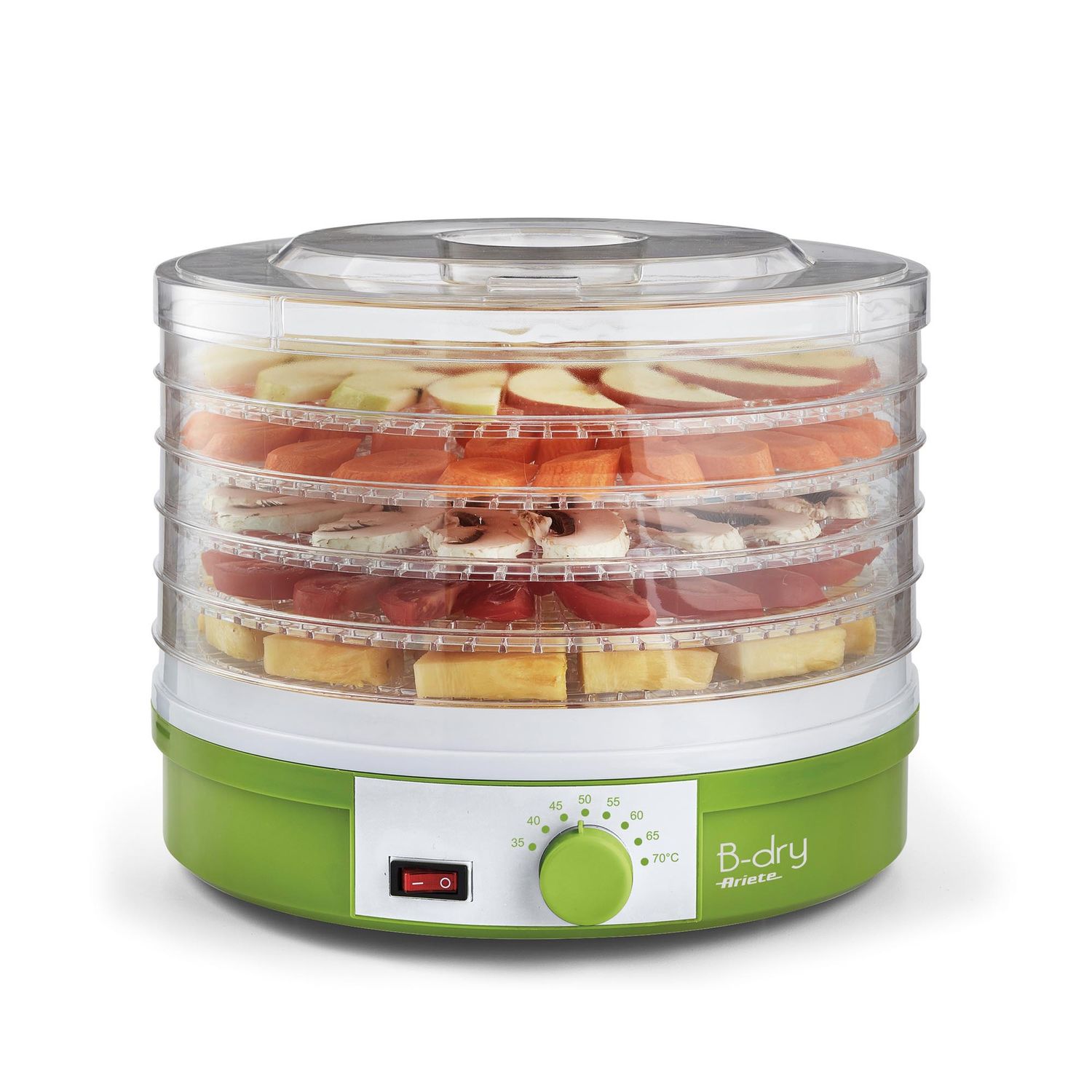 Deshidrator de alimente Ariete 616 B-DRY, 245 W, 5 cosuri, Verde fotografia produsului View 2 L