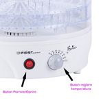 Deshidrator de alimente First Austria 5126-2, 240 W, 5 tavi, 35-70C, ventilator integrat fotografia produsului View 4 S