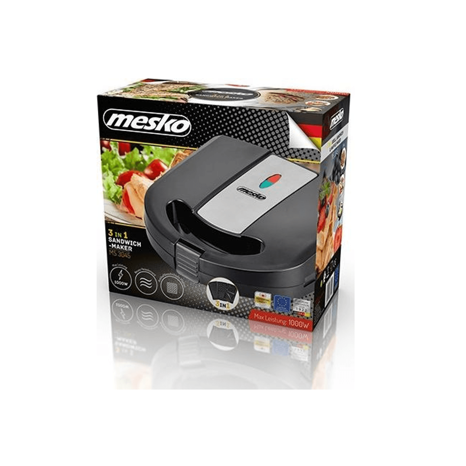 Sandwich maker Adler MS 3045, 750 W, Negru fotografia produsului View 3 L