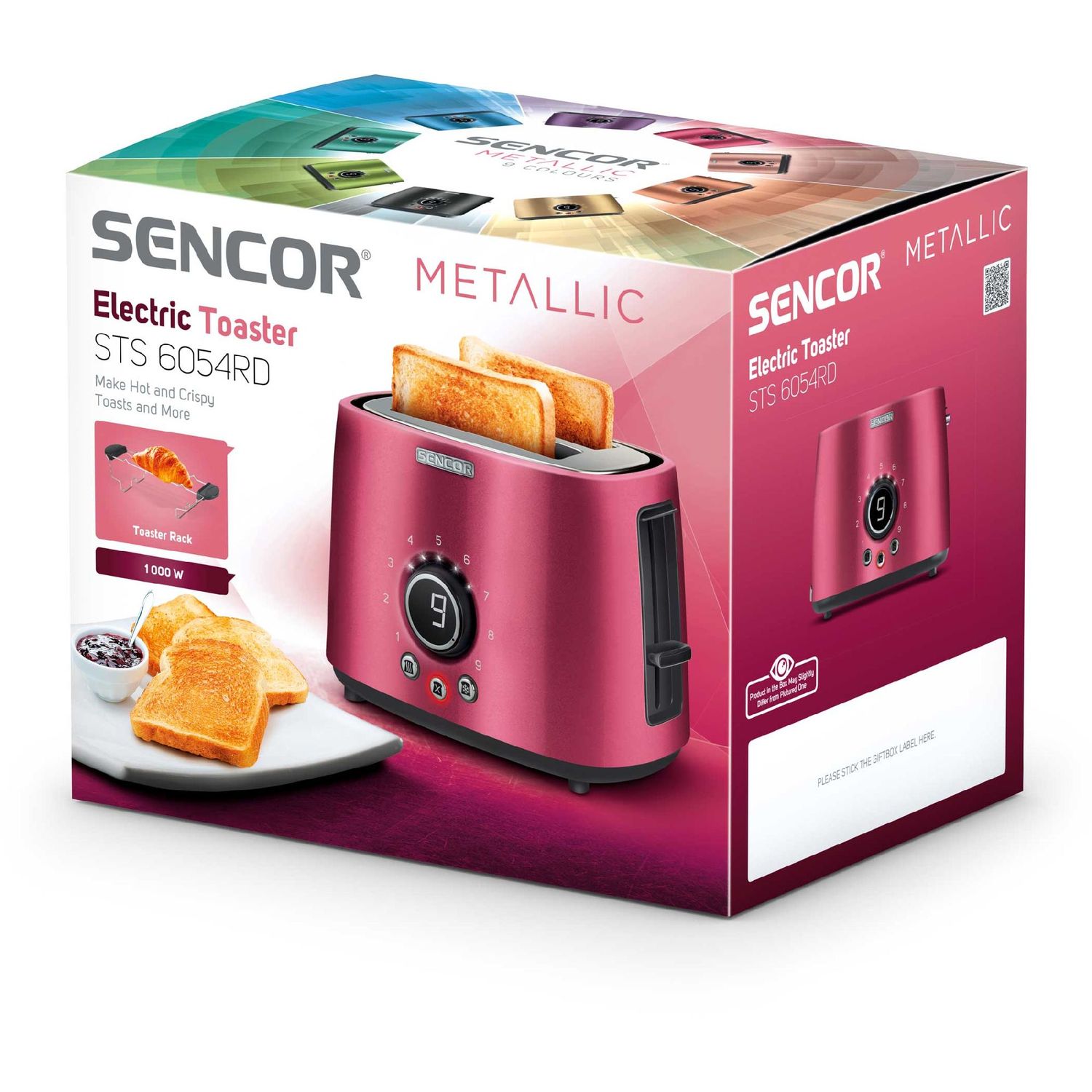 Prajitor de paine Sencor STS 6054RD, 1000W, Rosu fotografia produsului View 5 L