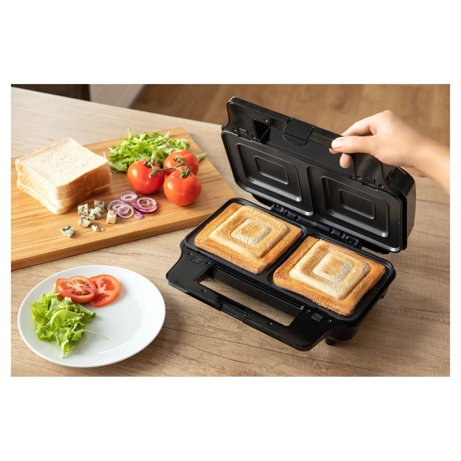Sandwich Maker Sencor SSM 9940SS, 900 W, placi detasabile, Negru/Argintiu fotografia produsului View 3 L