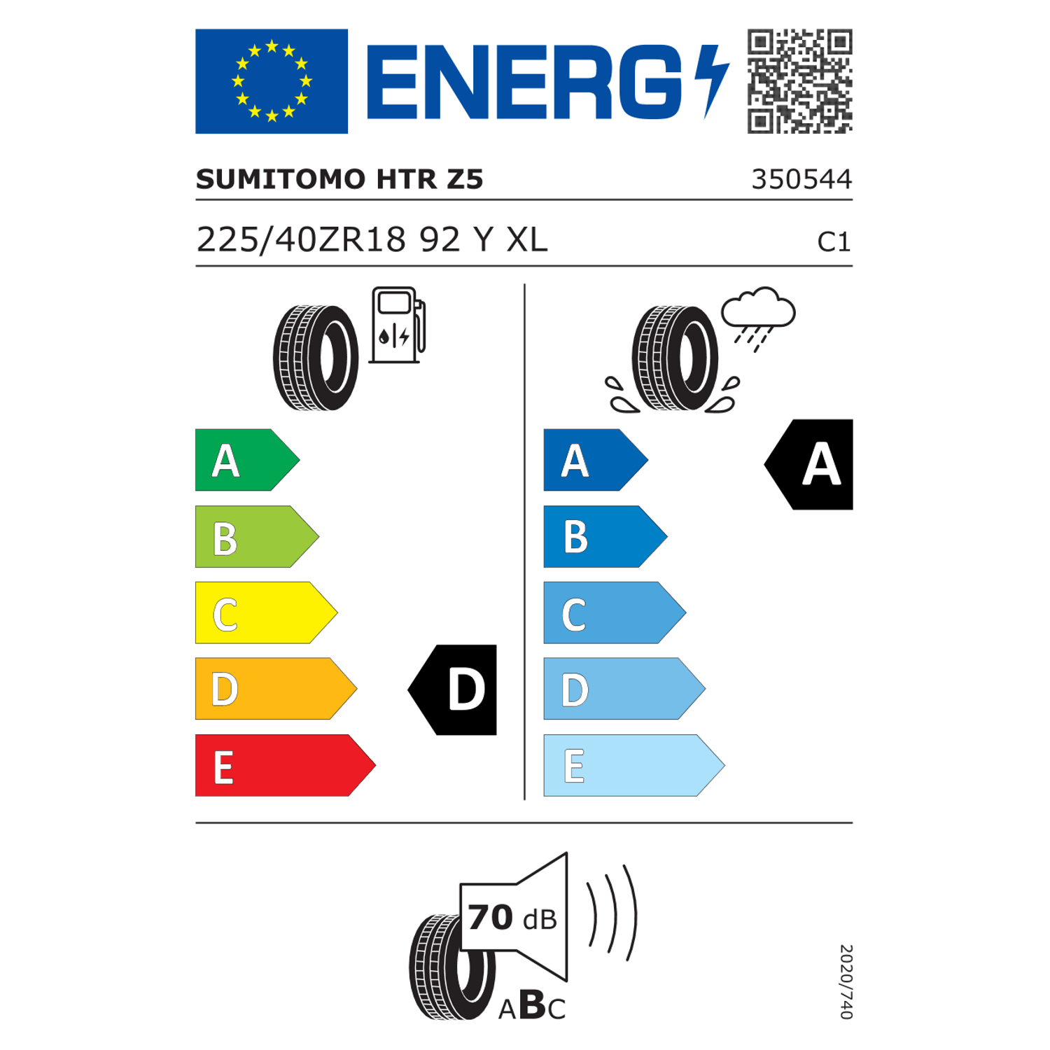 Anvelopa Vara Sumitomo HTR Z5 225/40R18, 92Y XL fotografia produsului View 2 L