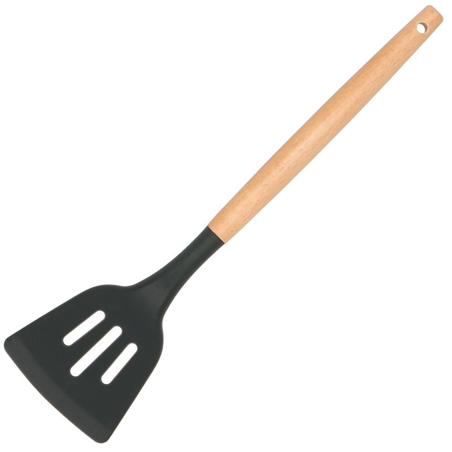 Set Sersimo 12 ustensile de bucatarie din silicon termorezistent si maner din bambus, gri fotografia produsului View 9 L