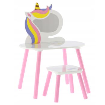 Set de toaleta Lily cu masuta si scaun pentru copii, unicorn