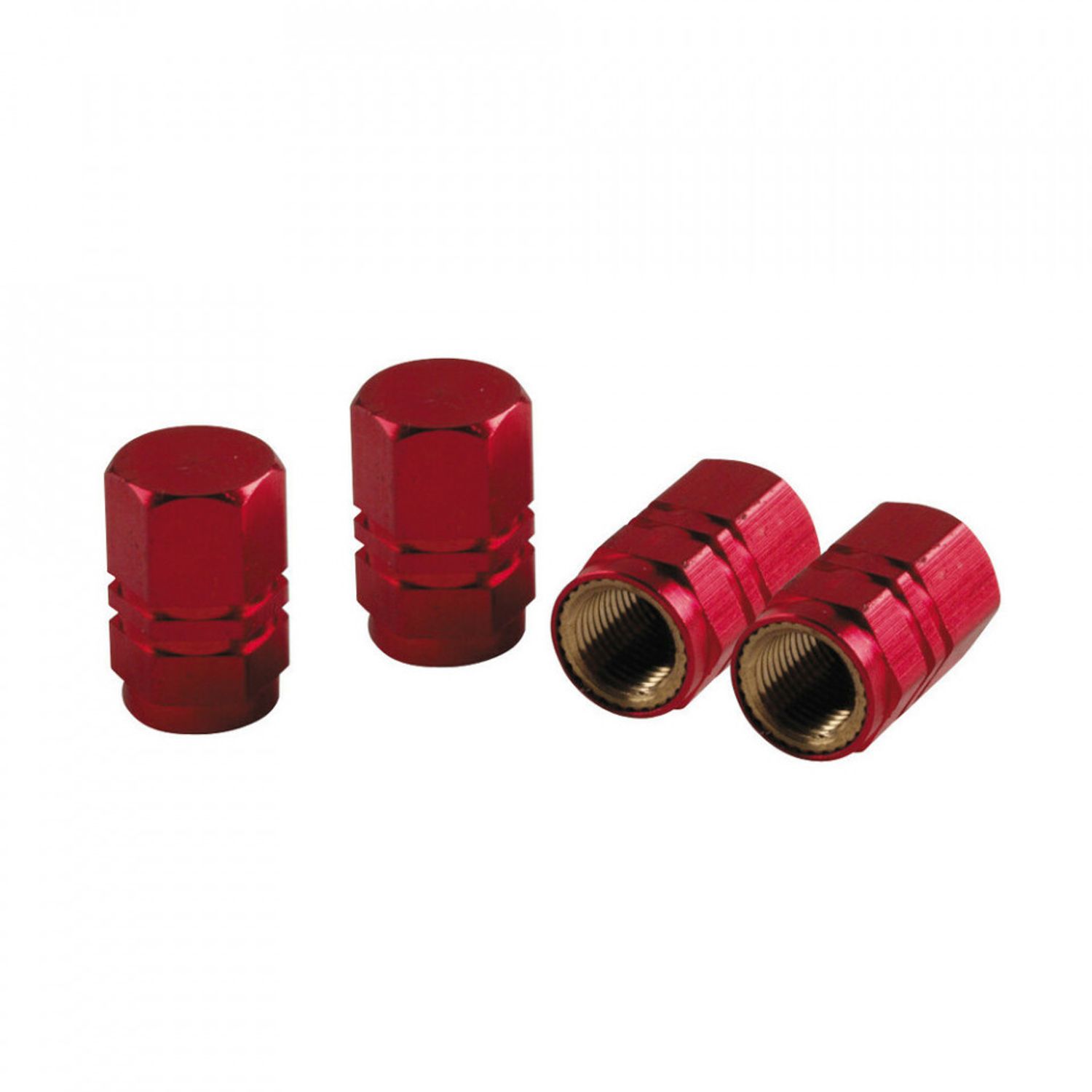 Ornamente capacele valve Hexagonal 4buc - Rosu fotografia produsului