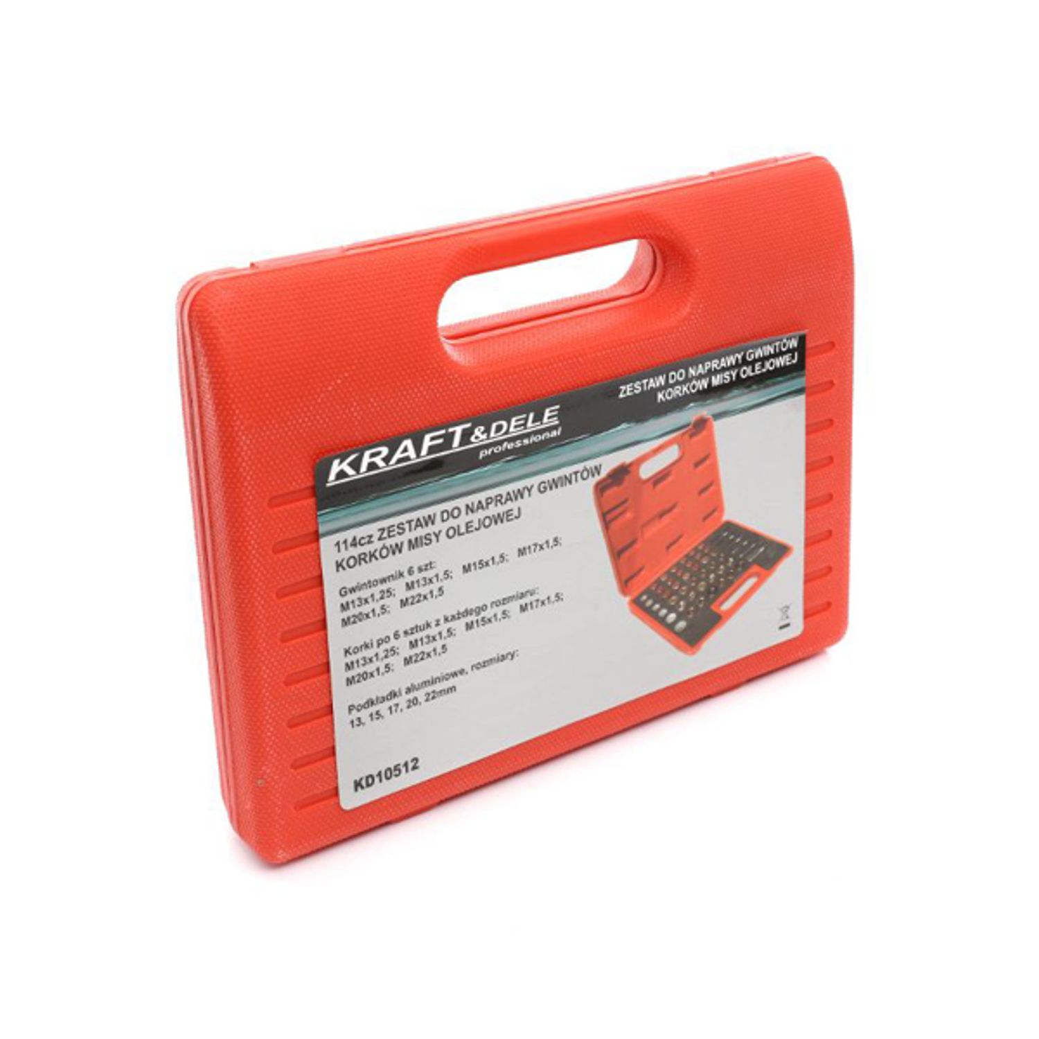 Set pentru reparare buson baie ulei 114 elemente, Kraft&Dele KD10512 fotografia produsului View 5 L