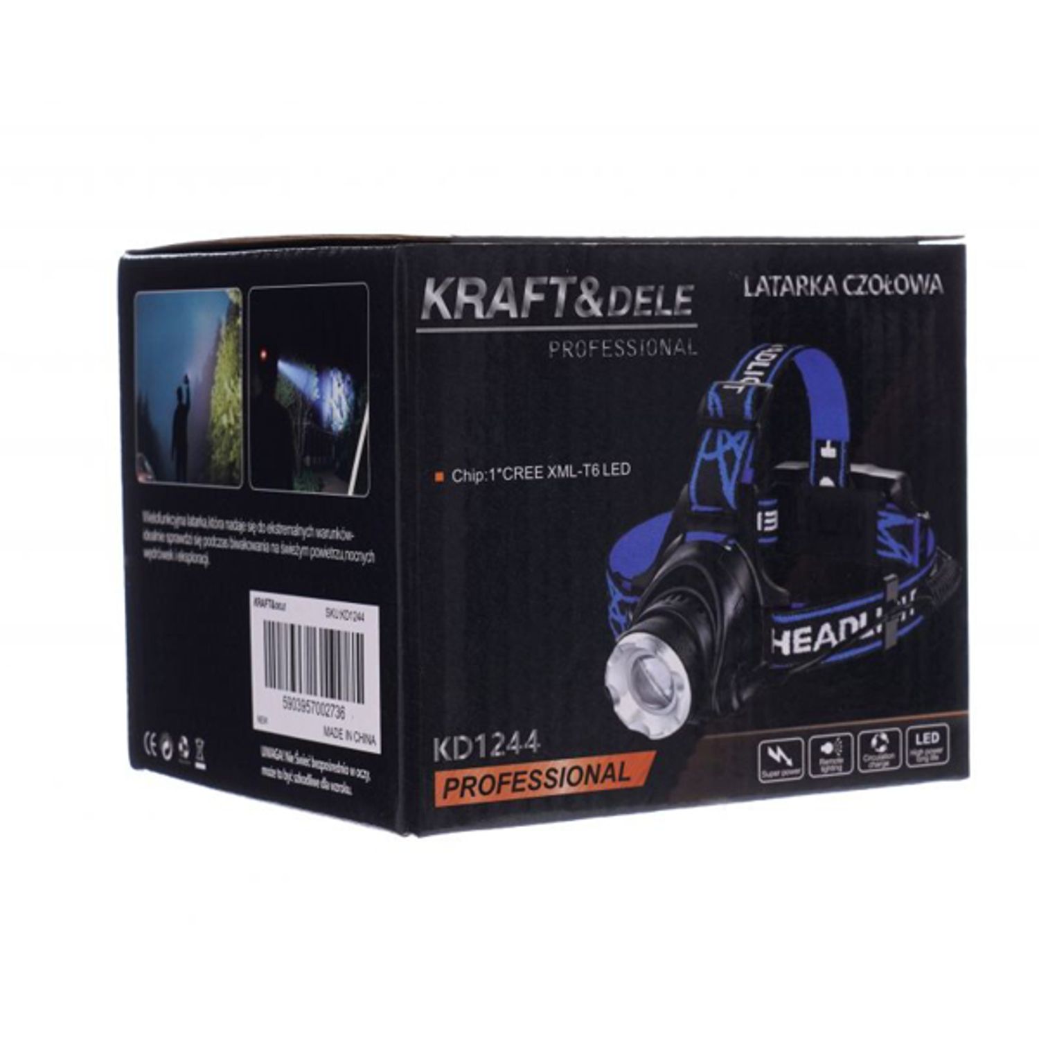 Lampă frontală, Kraft&Dele KD1244 fotografia produsului View 11 L