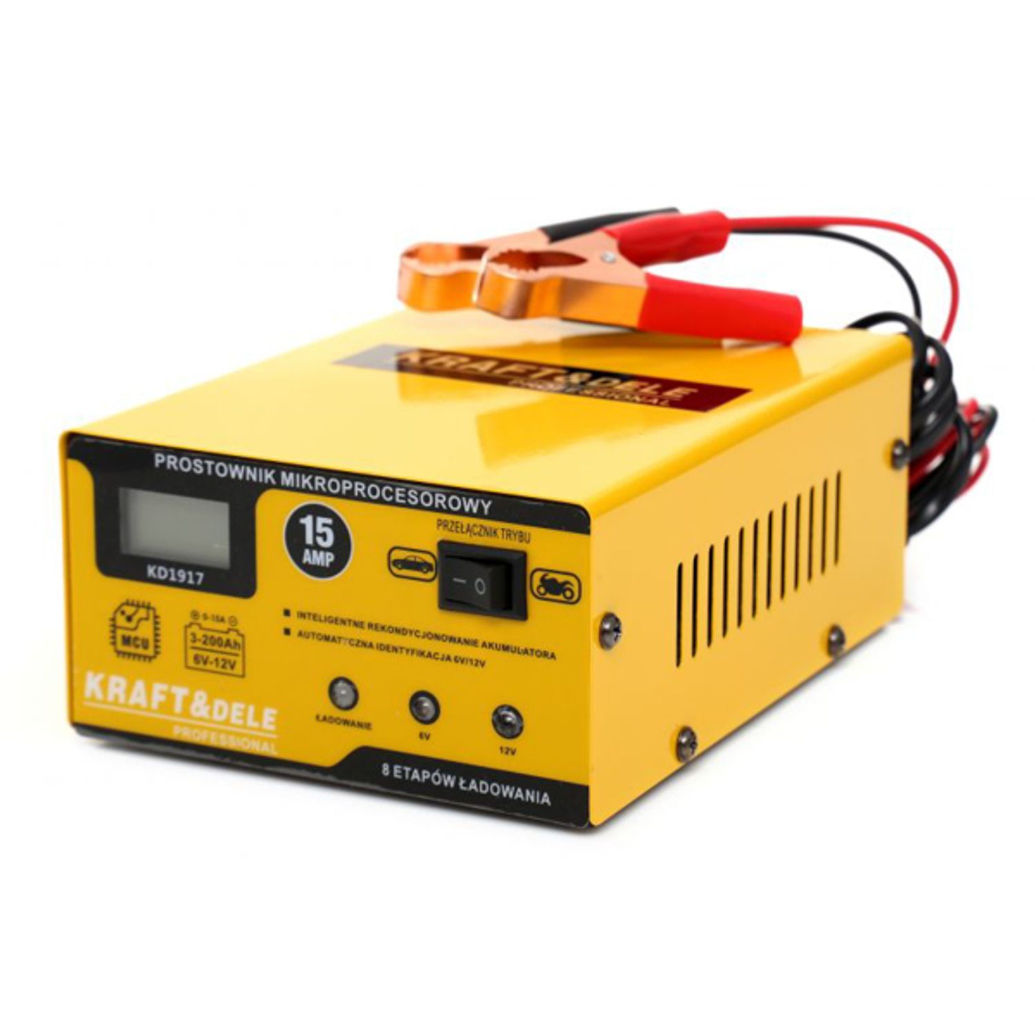 Redresor cu microprocesor, 15AMP 6/12V, Kraft&Dele KD1917 fotografia produsului View 3 L