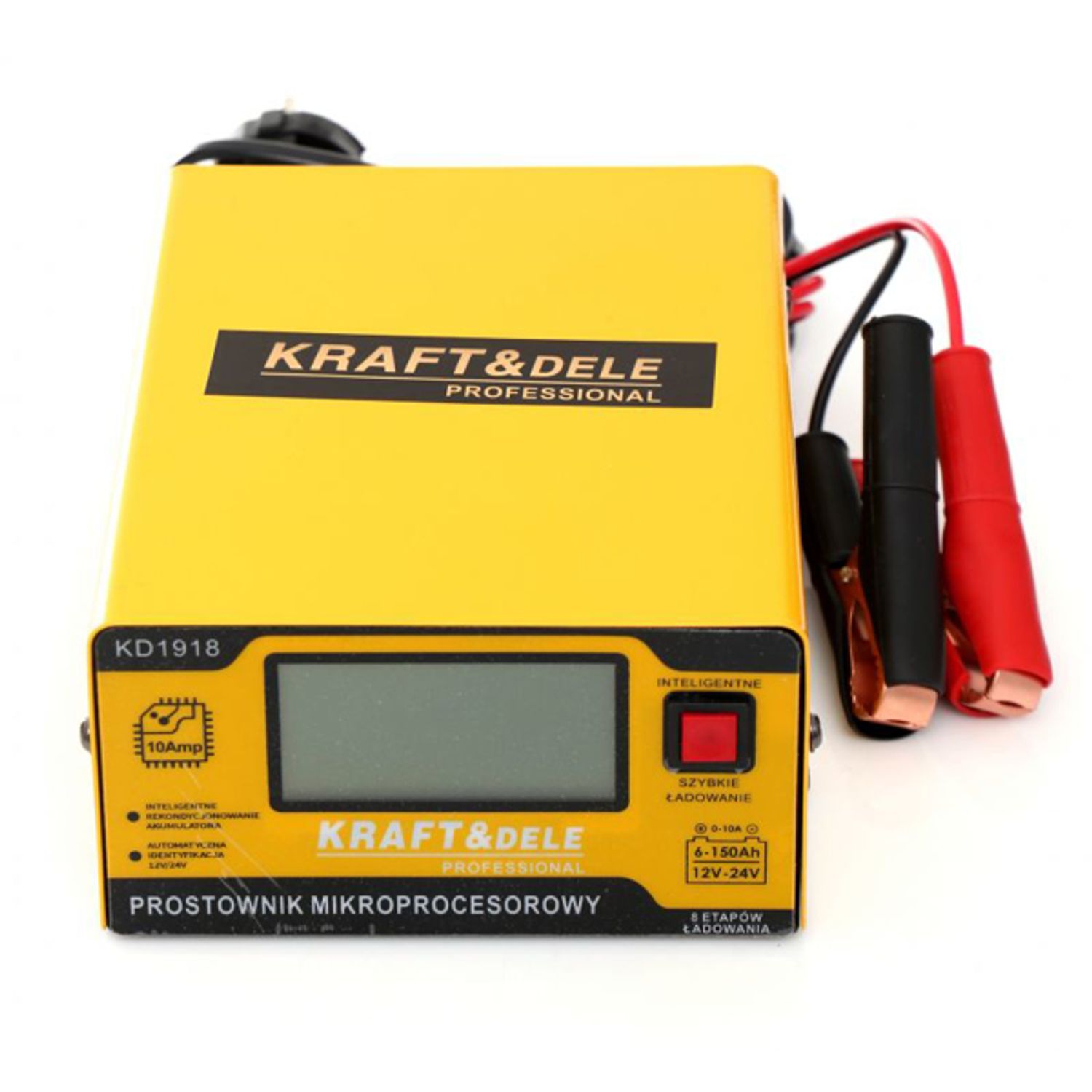 Redresor auto digital cu microprocesor 10A 12/24V, Kraft&Dele KD1918 fotografia produsului View 8 L