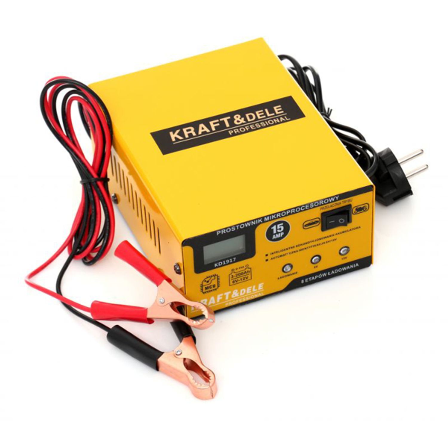 Redresor cu microprocesor, 15AMP 6/12V, Kraft&Dele KD1917 fotografia produsului
