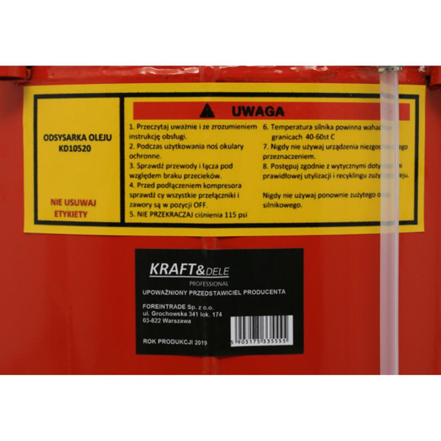 Recuperator de ulei, Kraft&Dele KD10520, 80l fotografia produsului View 9 L