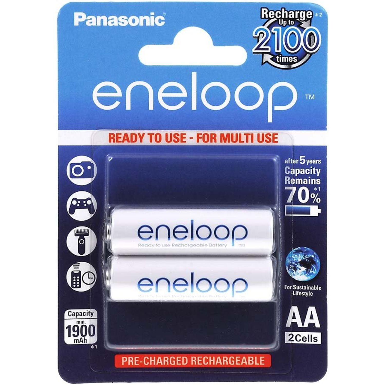 Acumulator Panasonic eneloopAA 2 buc. / blister (BK-3MCCE/2BE) fotografia produsului