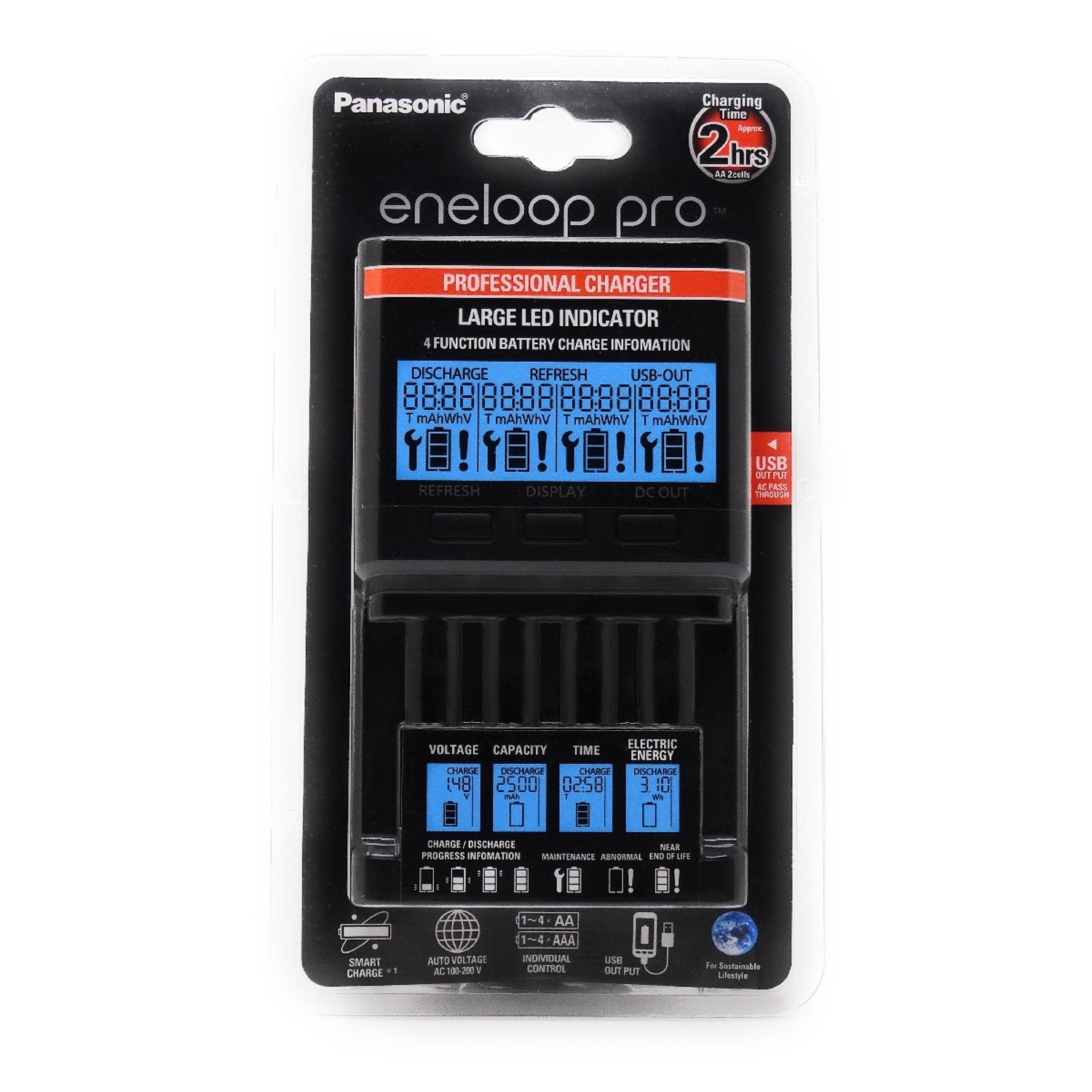 Incarcator Panasonic eneloop pro BQ-CC65 cu mufa USB fotografia produsului View 2 L
