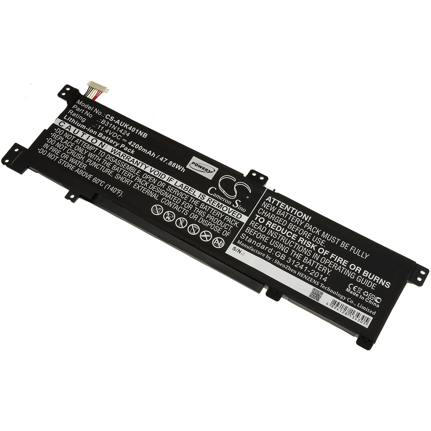 Acumulator compatibil Asus A400U / K401 / model B31N1424 fotografia produsului View 2 L