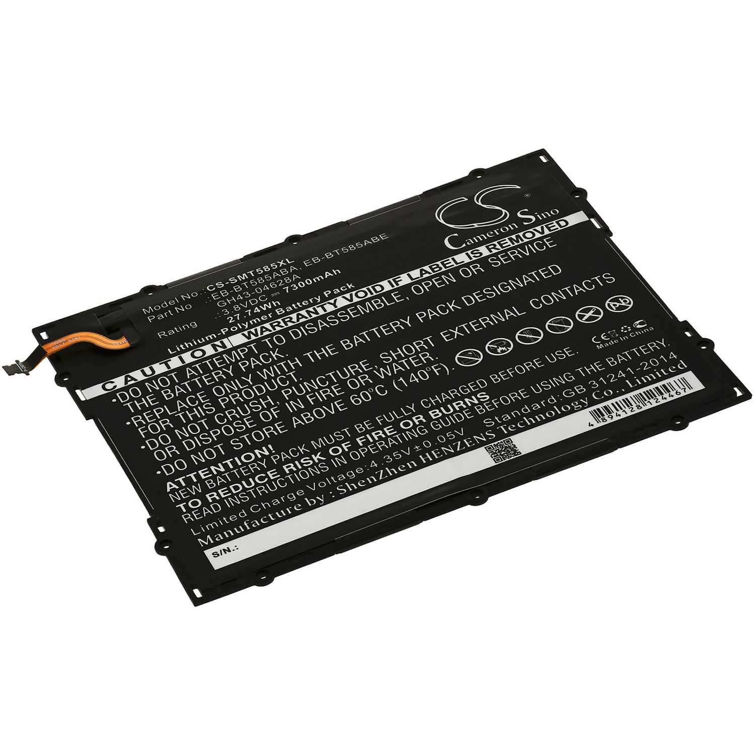 Acumulator compatibil Samsung Galaxy Tab A 10.1 2016 / Galaxy Tab E 10.1 / model EB-BT585ABE fotografia produsului