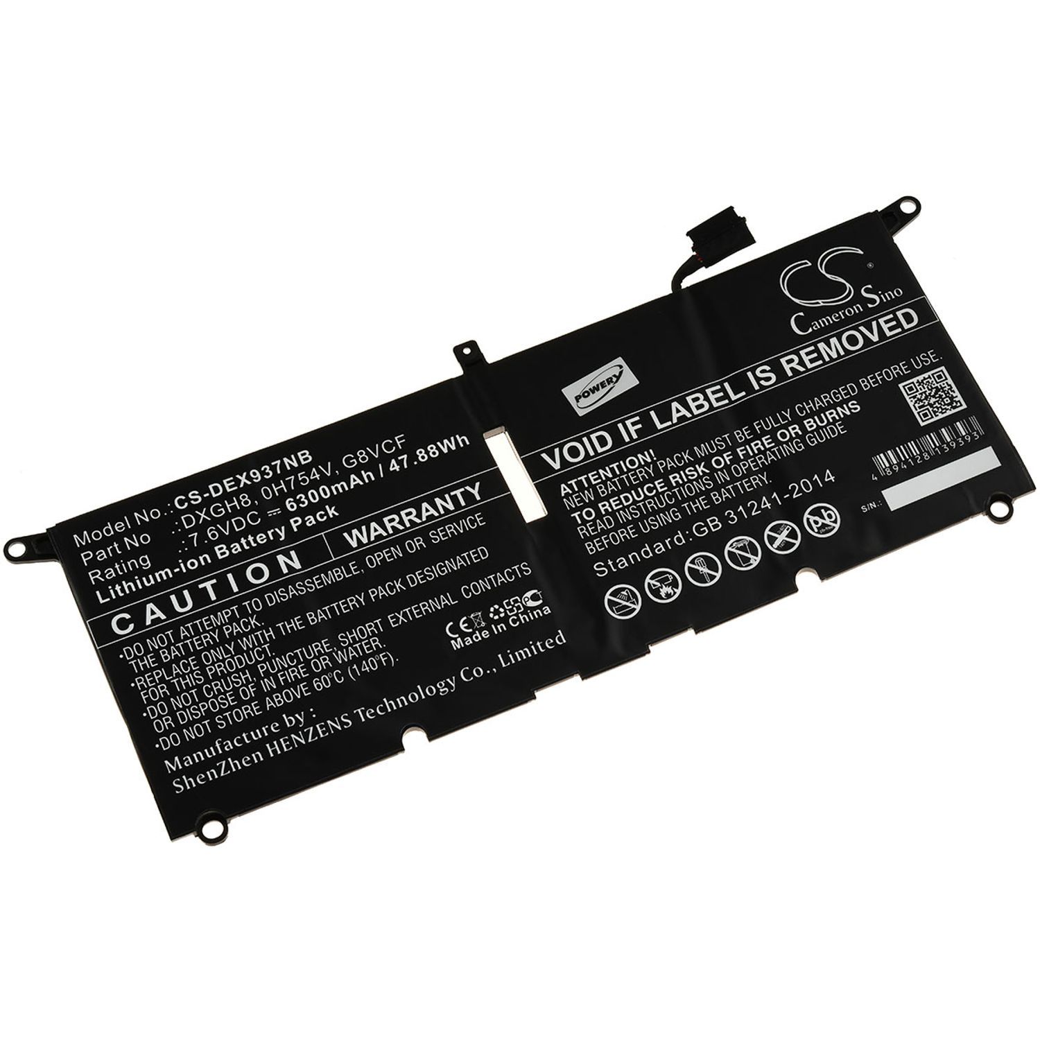 Acumulator compatibil Dell XPS 13 2018 / XPS 13 9370 / model 0H754V fotografia produsului
