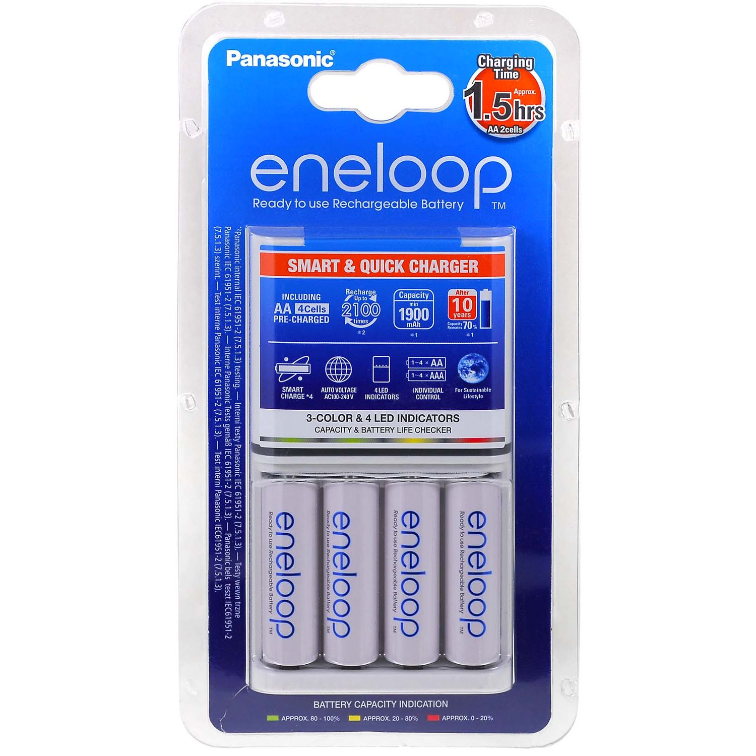 Incarcator rapid Panasonic eneloop BQ-CC55E incl. 4x Panasonic eneloop AA 1900mAh fotografia produsului