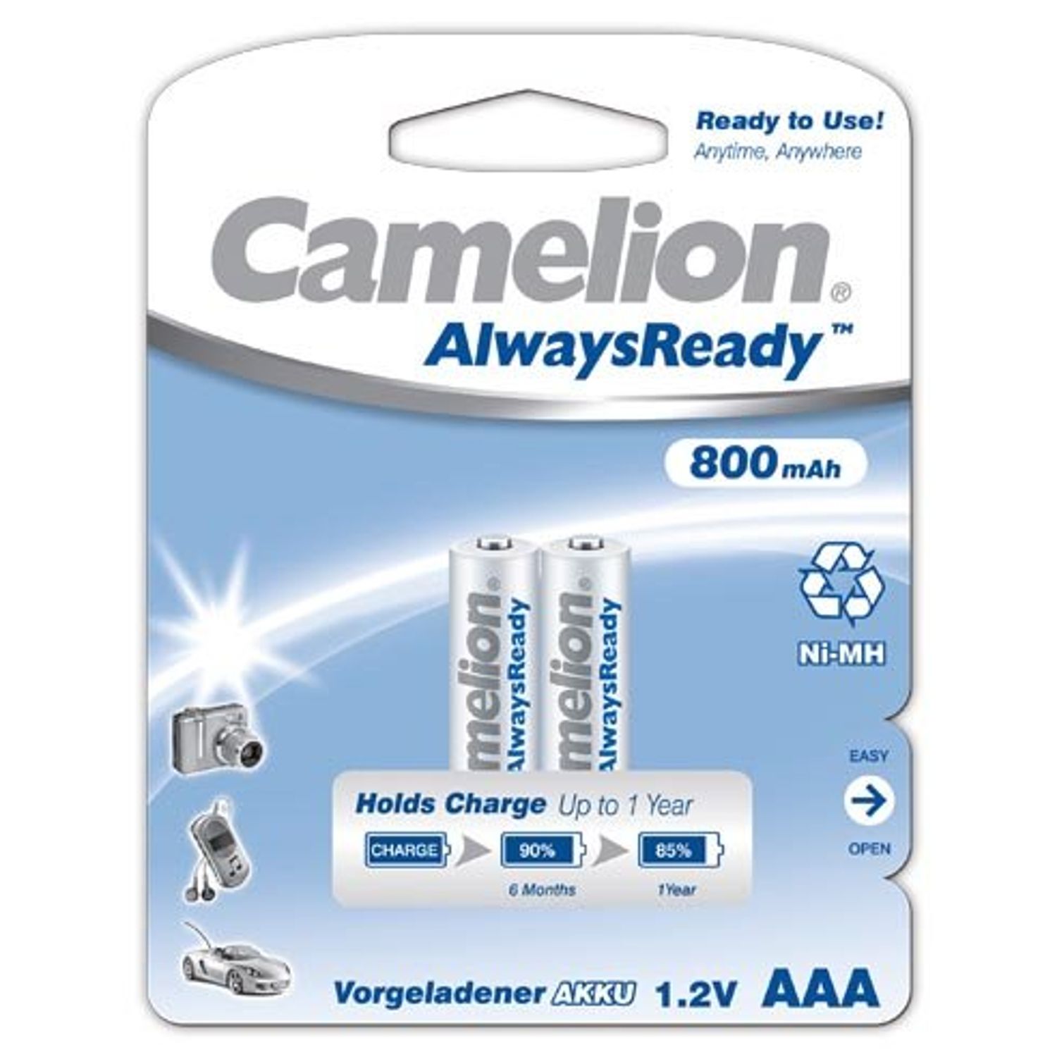 Acumulator Camelion HR03 Micro AAA AlwaysReady 2 buc. / blister 800mAh fotografia produsului