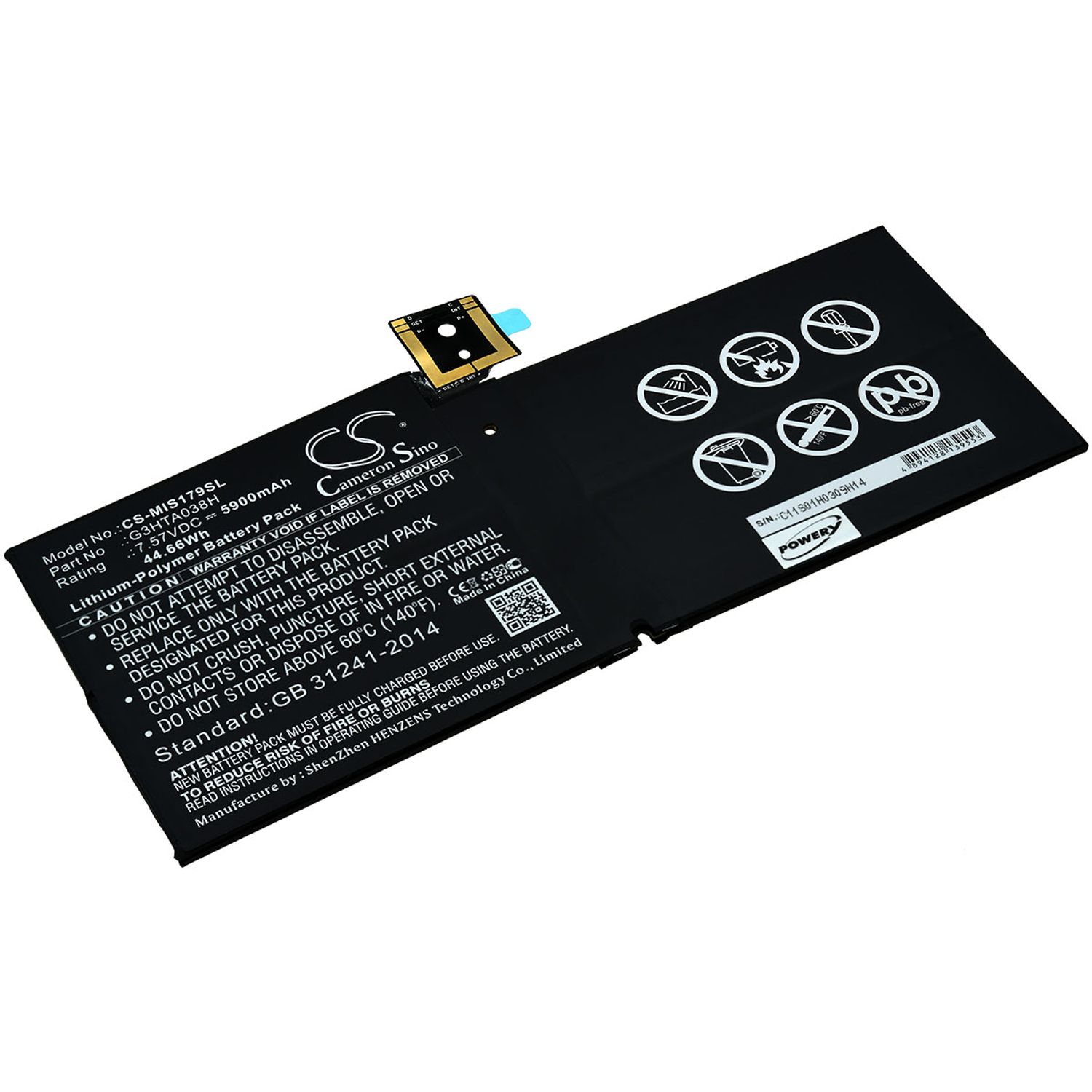 Acumulator compatibil Microsoft Surface Pro 5 (1796) / model G3TA038H fotografia produsului