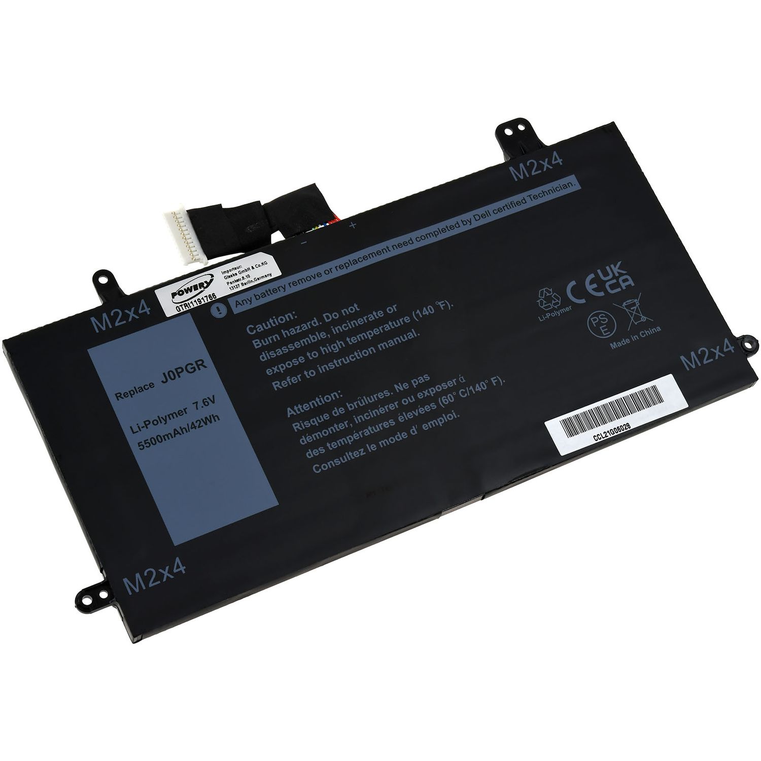 Acumulator compatibil Dell 12 5285, 5290, model J0PGR fotografia produsului