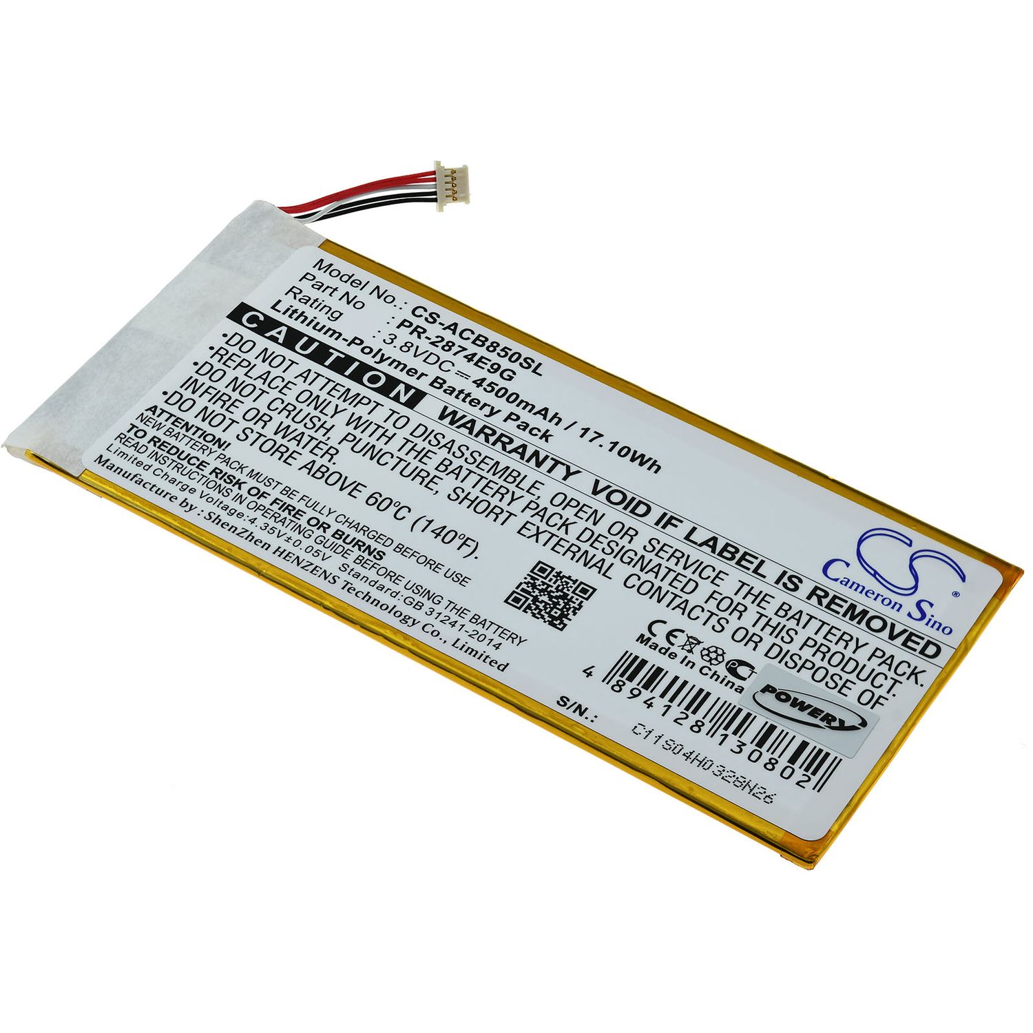 Acumulator compatibil Acer Iconia One 8 B1-850 / A6001 / model PR-2874E9G fotografia produsului View 2 L