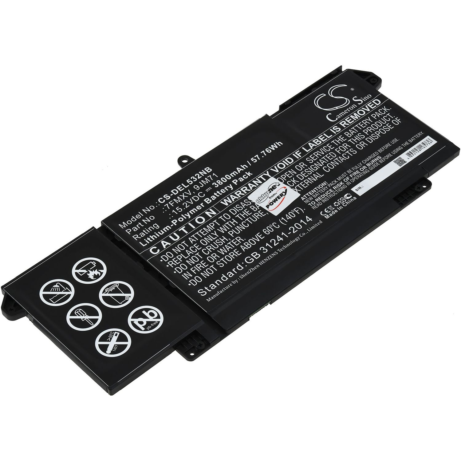 Acumulator compatibil Dell Latitude 5320, Latitude 7420, Latitude 7520, model 7FMXV fotografia produsului