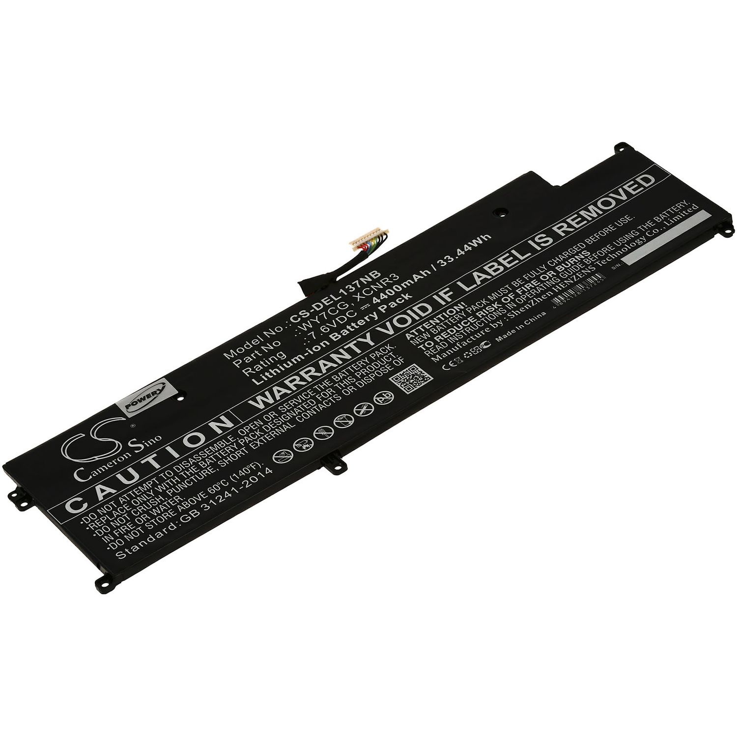 Acumulator compatibil Dell Latitude 13 7370 / model WY7CG / XCNR3 fotografia produsului