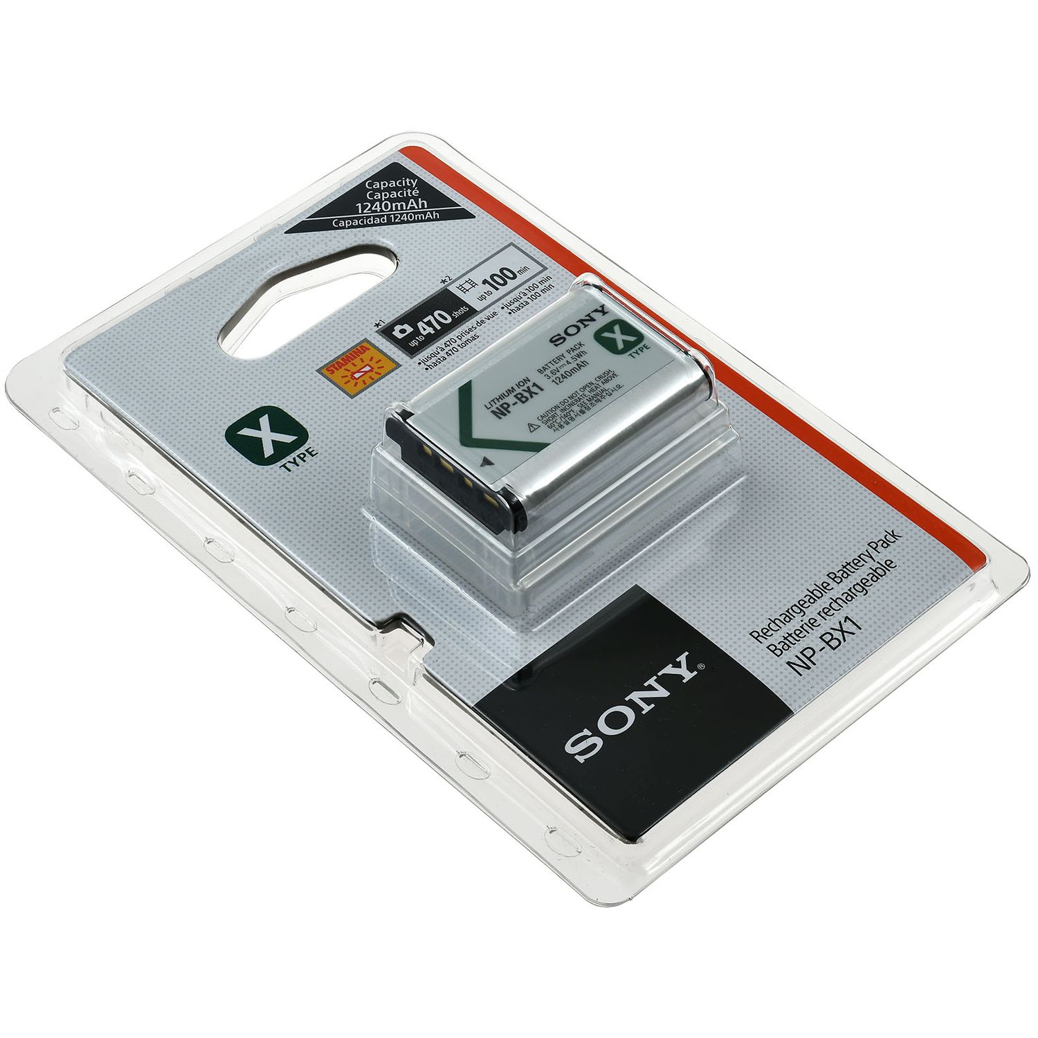 Acumulator original Sony compatibil Sony Cybershot DSC-RX100 / model NP-BX1 fotografia produsului View 2 L