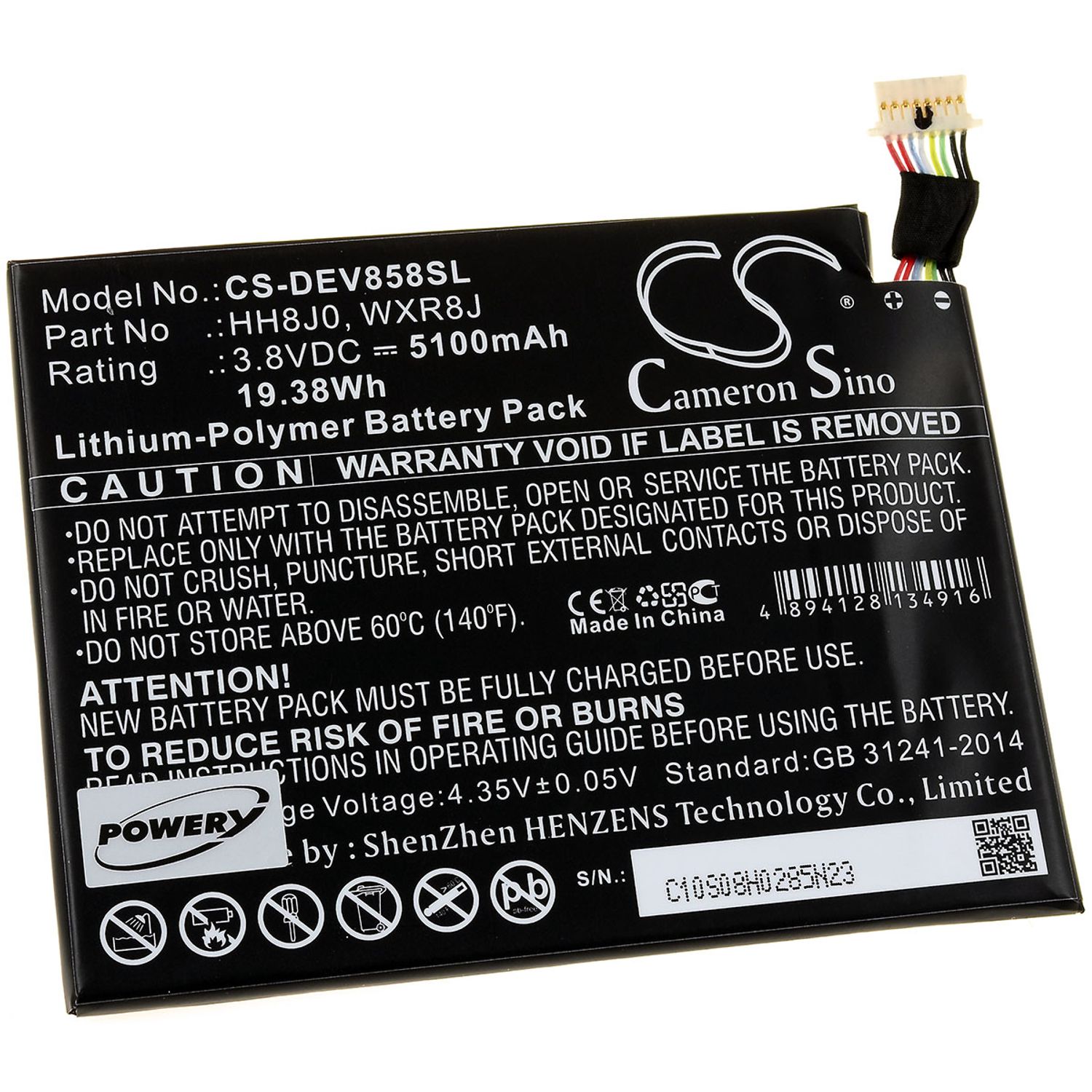 Acumulator compatibil Dell Venue 8 Pro 5855 / model 0HH8J0 fotografia produsului
