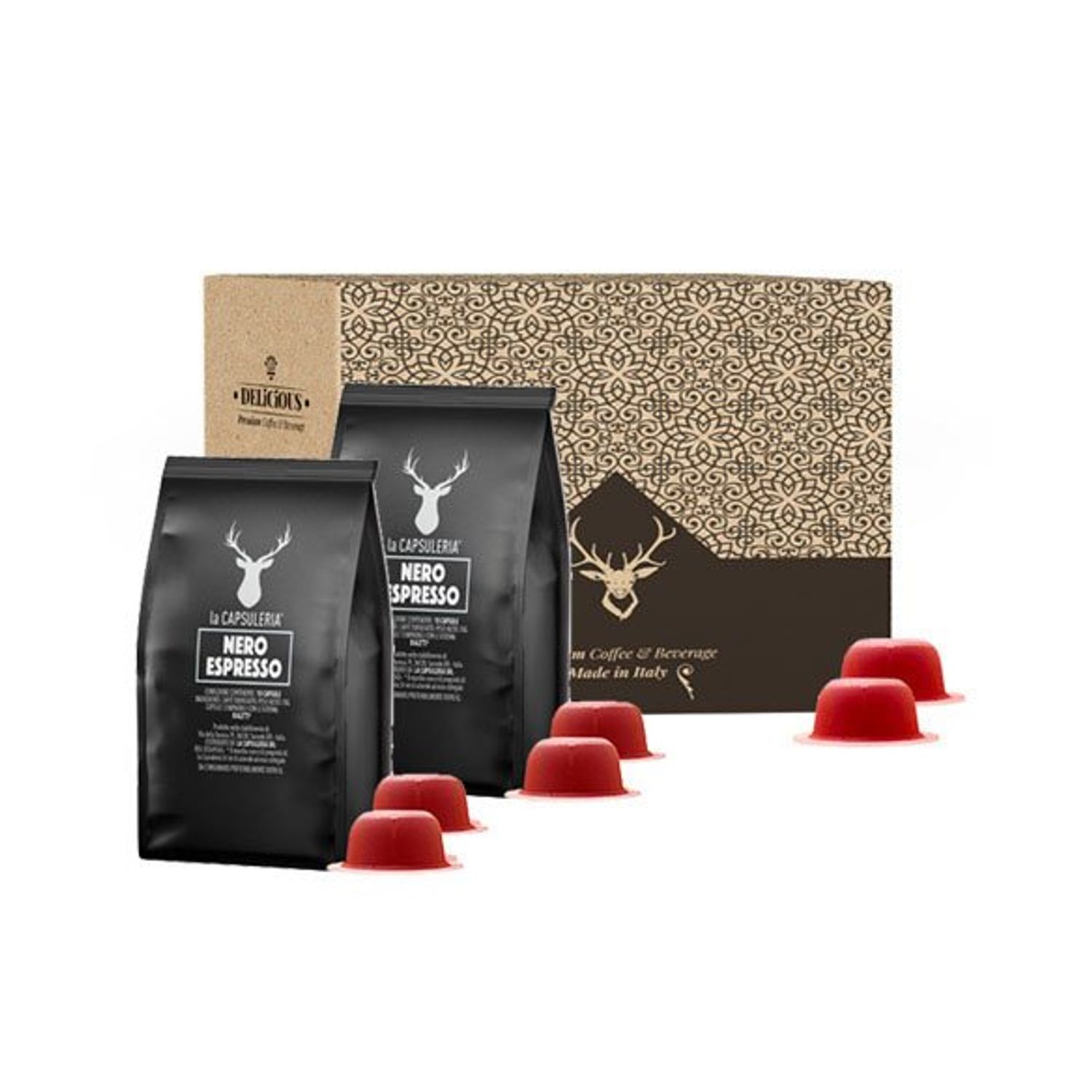 Set 80 capsule cafea Nero Espresso, compatibile Bialetti, La Capsuleria fotografia produsului View 3 L