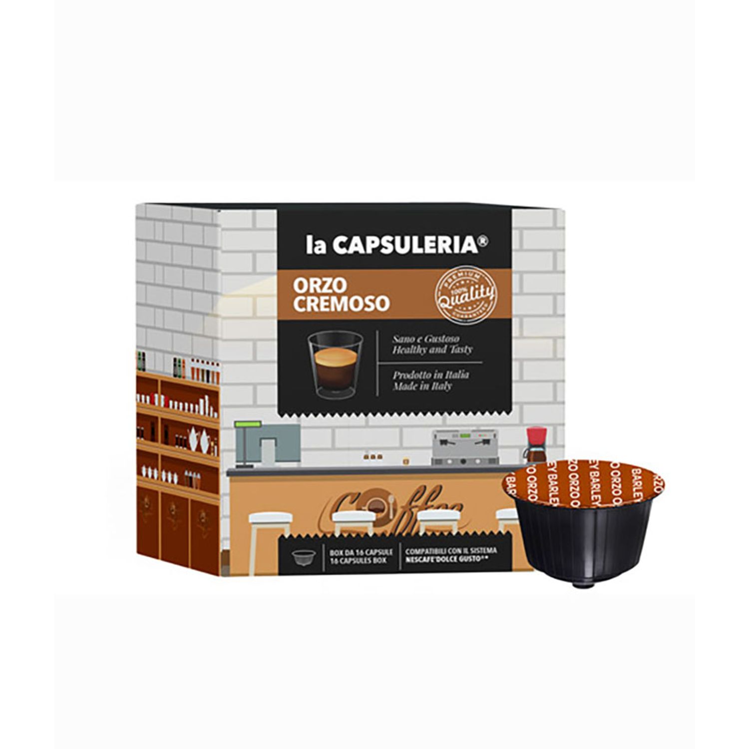 Set 96 capsule Cafea din Orz, compatibile Nescafe Dolce, LA CAPSULERIA fotografia produsului View 2 L